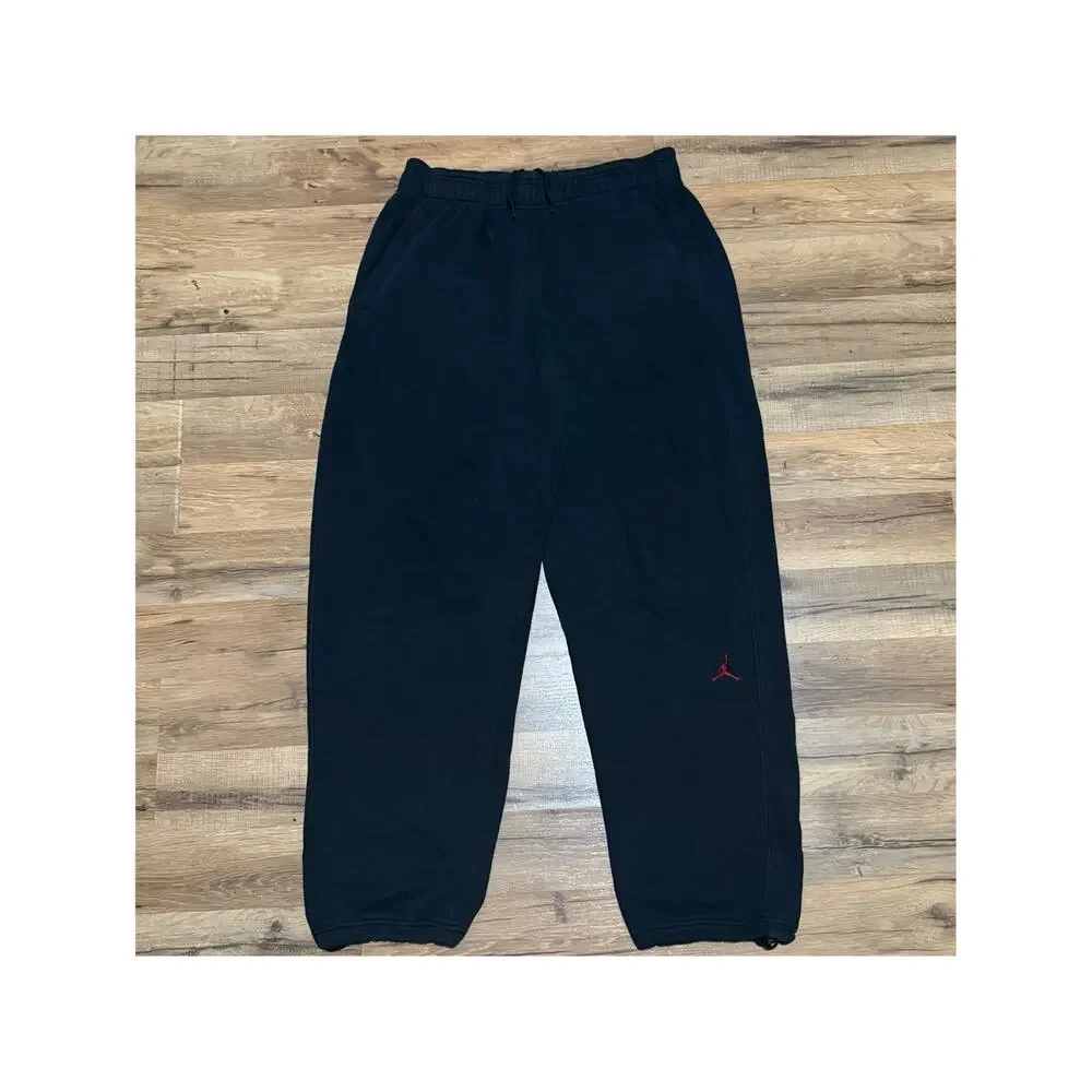 Y2K Air Jordan Jogger Black Red Bred 459687-011 Vintage Baggy Sweapants